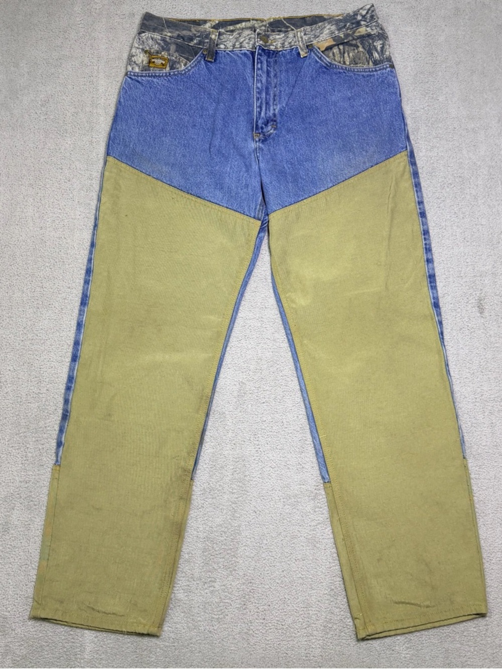Vintage Diamond Cut Field Tested Brush Guard Hunting Jeans Mens 34x32 Camo Waist